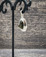 Rough Moldavite in .925 Sterling Silver Pendant
