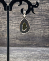 Rough Moldavite in .925 Sterling Silver Pendant
