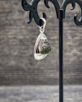 Rough Moldavite in .925 Sterling Silver Pendant