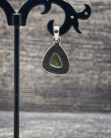 Rough Moldavite in .925 Sterling Silver Pendant