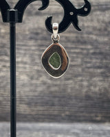 Rough Moldavite in .925 Sterling Silver Pendant