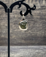Rough Moldavite in .925 Sterling Silver Pendant