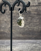 Rough Moldavite in .925 Sterling Silver Pendant