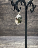Rough Moldavite in .925 Sterling Silver Pendant