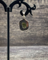 Rough Moldavite in .925 Sterling Silver Pendant