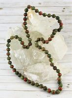 Hand Knotted Unakite Necklace