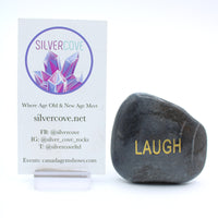 Black Chert LAUGH Word Stone