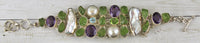 Peridot, Amethyst, Topaz and Pearl bracelet