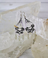 Filigree Drop Sterling Silver Earrings