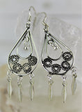 Filigree Drop Sterling Silver Earrings