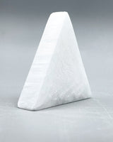 Selenite Ohm Triangle Carving