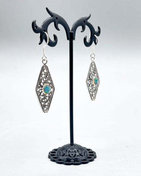 Ethiopian Opal Earrings in .925 Sterling Silver