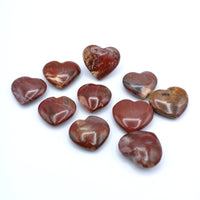 Petrified Wood Heart Carvings