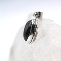 Eye of Odin Black Sapphire in Sterling Silver Pendant (Oval, Non-Faceted)