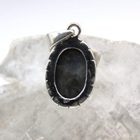 Eye of Odin Black Sapphire in Sterling Silver Pendant (Oval, Non-Faceted)