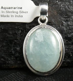 Aquamarine Sterling Silver Pendant