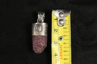Raw Ruby & Moonstone Pendant in Sterling Silver