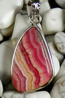 Rhodocrosite in Sterling Silver Pendant