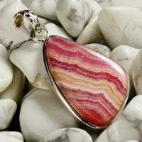 Rhodocrosite in Sterling Silver Pendant