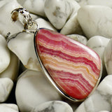 Rhodocrosite in Sterling Silver Pendant