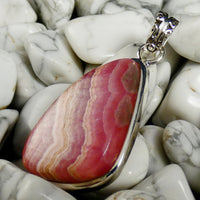 Rhodocrosite in Sterling Silver Pendant