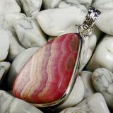 Rhodocrosite in Sterling Silver Pendant
