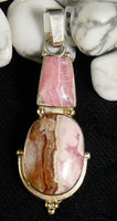 Rhodocrosite in Sterling Silver Pendant
