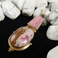 Rhodocrosite in Sterling Silver Pendant