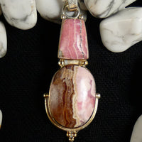 Rhodocrosite in Sterling Silver Pendant