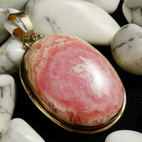 Rhodocrosite in Sterling Silver Pendant