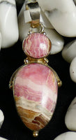 Rhodocrosite in Sterling Silver Pendant
