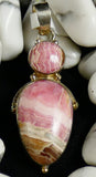 Rhodocrosite in Sterling Silver Pendant