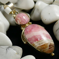 Rhodocrosite in Sterling Silver Pendant