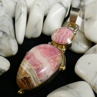 Rhodocrosite in Sterling Silver Pendant