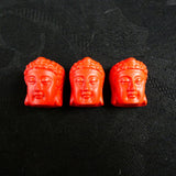 Imitation Cinnabar Buddha Guru/Focal Bead(pkg of 3)