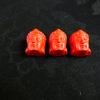 Imitation Cinnabar Buddha Guru/Focal Bead(pkg of 3)