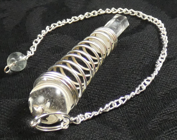 Clear Quartz Sphere and Terminated Point Pendulum