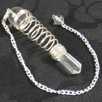 Clear Quartz Sphere and Terminated Point Pendulum
