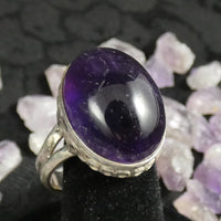Amethyst Sterling Silver Ring (size 8.5)