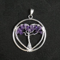 Amethyst Tree of Life Heart Pendant