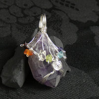 Rough Amethyst Chakra Pendant (222)