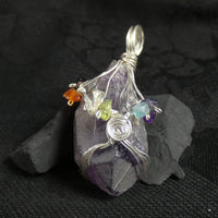 Rough Amethyst Chakra Pendant (222)