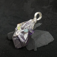 Rough Amethyst Chakra Pendant (222)