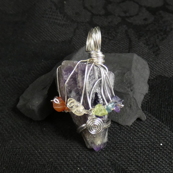 Rough Amethyst Chakra Pendant