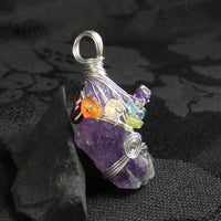 Rough Amethyst Chakra Pendant (225)