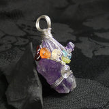 Rough Amethyst Chakra Pendant (225)