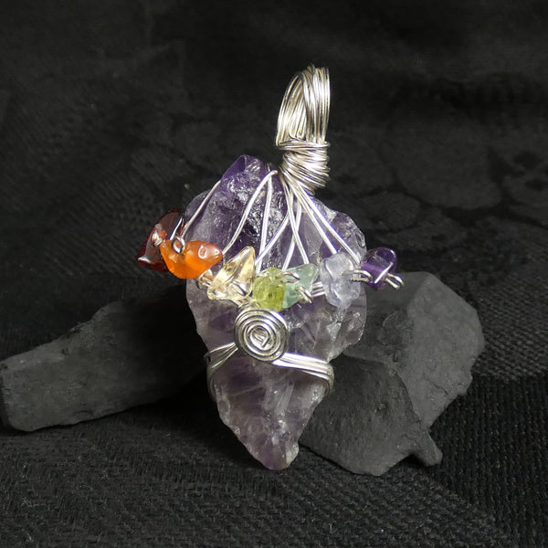 Rough Amethyst Chakra Pendant (228)