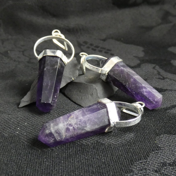 Amethyst Double Terminated Point Pendant