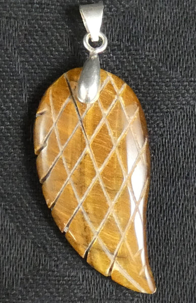 Tigers Eye Angel Wing Pendant