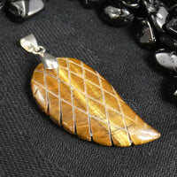 Tigers Eye Angel Wing Pendant